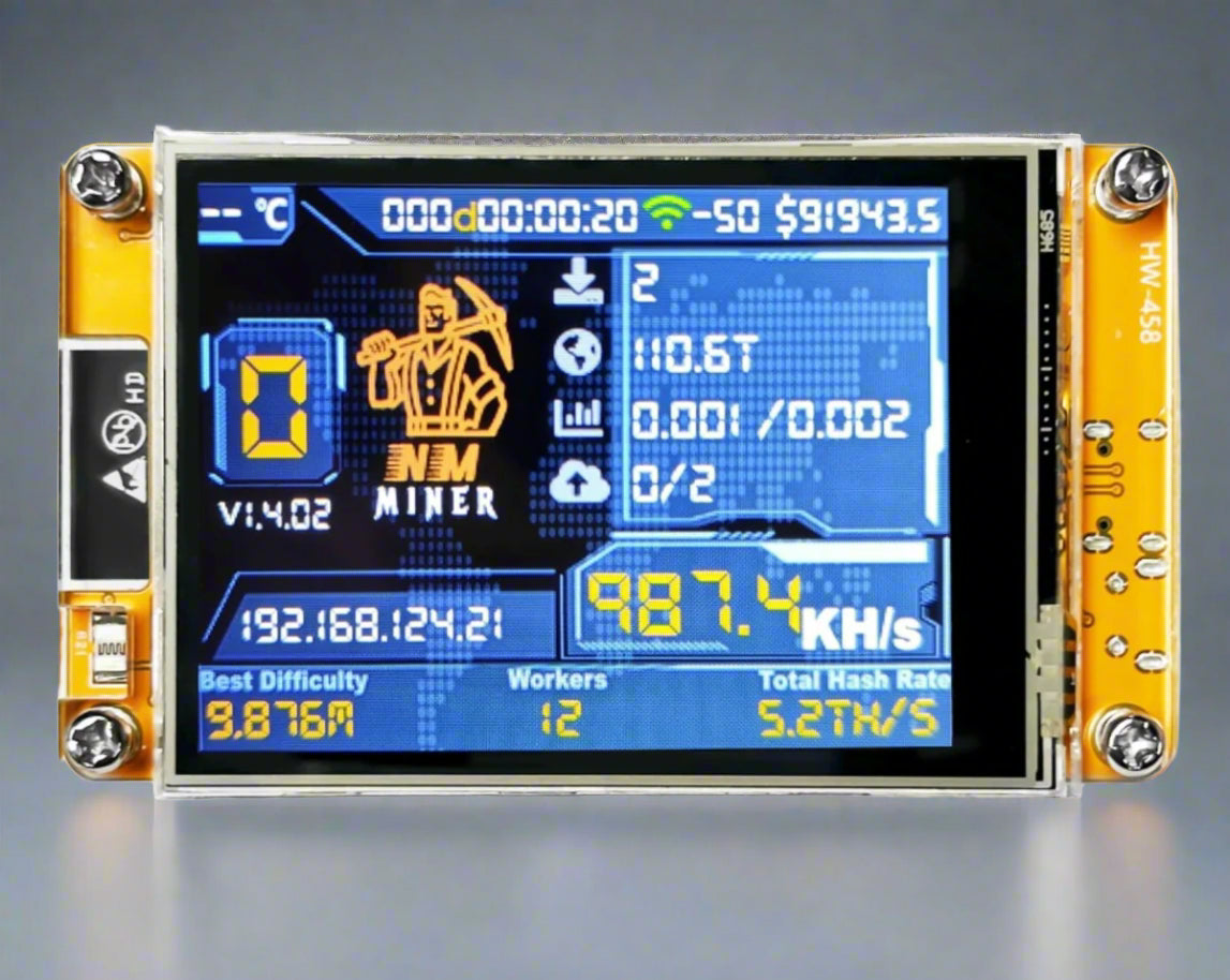 Unlimited Coverage NerdMiner – ESP32-S3 Crypto Miner with NerdMiner Firmware | DIY WiFi Bitcoin Ticker