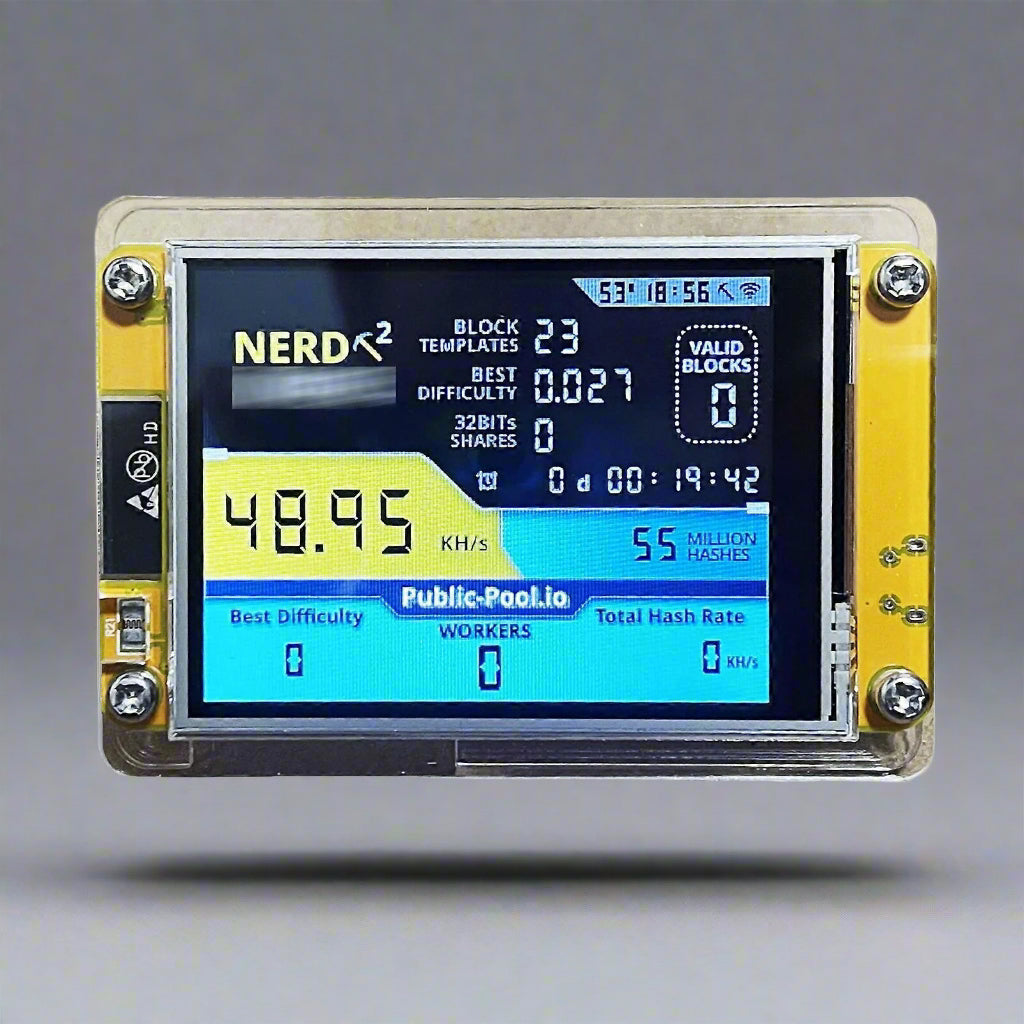 Unlimited Coverage NerdMiner – ESP32-S3 Crypto Miner with NerdMiner Firmware | DIY WiFi Bitcoin Ticker