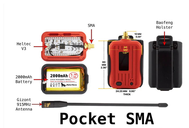 Unlimited Coverage Meshtastic Node – Pre-Configured LoRa WiFi + BLE ESP32 S3 Kit with 1100 mAh Battery & Case