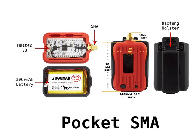 Unlimited Coverage Meshtastic Node – Pre-Configured LoRa WiFi + BLE ESP32 S3 Kit with 1100 mAh Battery & Case