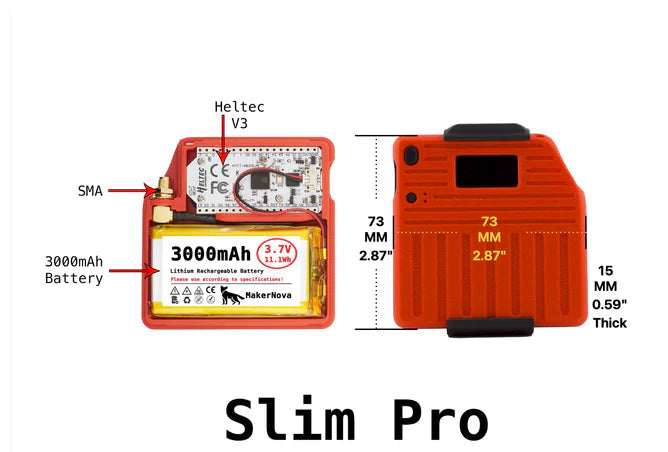 Unlimited Coverage Meshtastic Node – Pre-Configured LoRa WiFi + BLE ESP32 S3 Kit with 1100 mAh Battery & Case