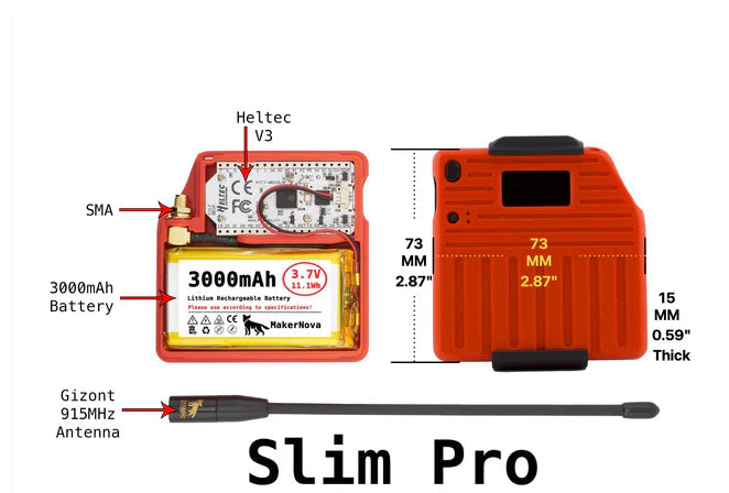 Unlimited Coverage Meshtastic Node – Pre-Configured LoRa WiFi + BLE ESP32 S3 Kit with 1100 mAh Battery & Case